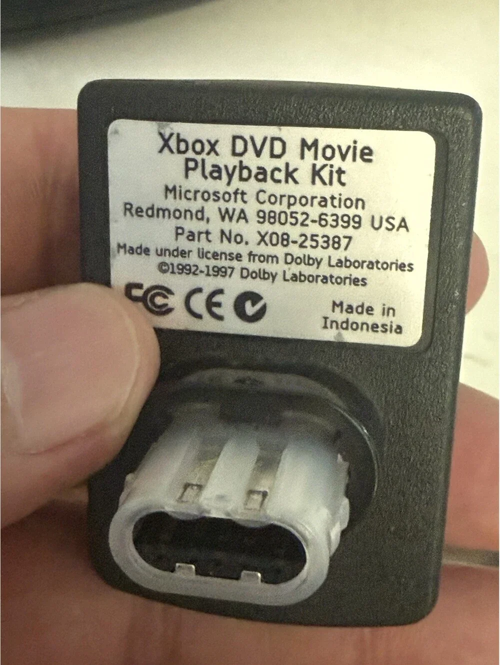 Original Xbox DVD Playback Kit Remote & Dongle Microsoft